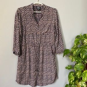 Floral button down menu dress.